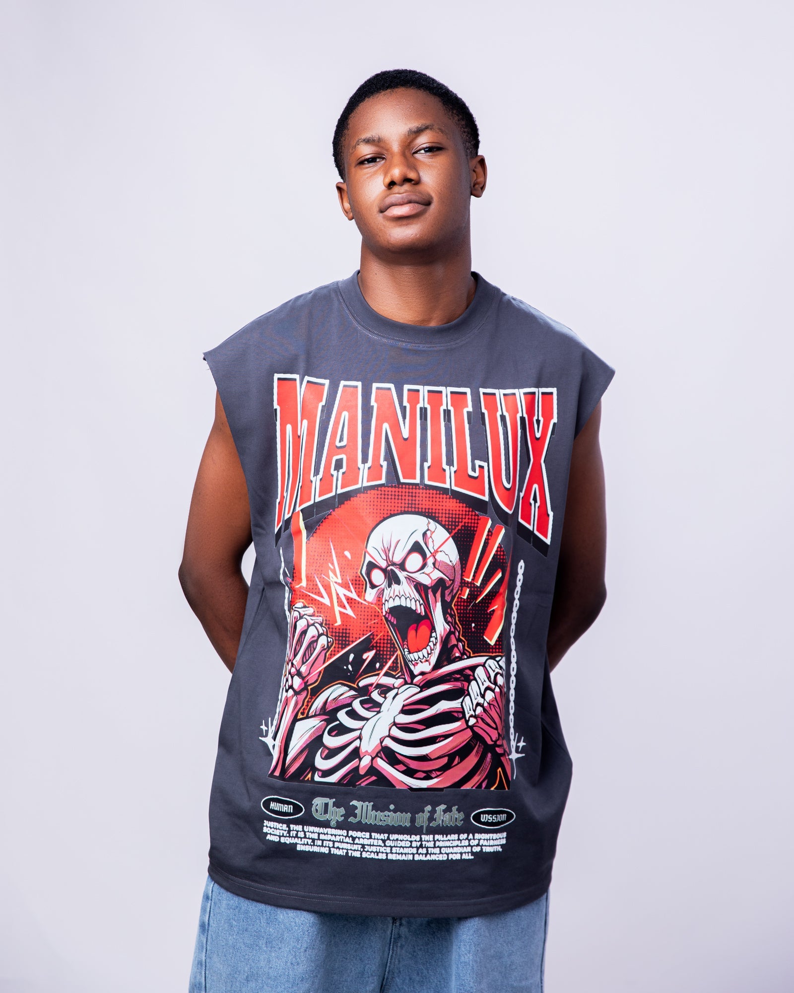 The Illusion of Fate Skull Tank - Charcoal Grey by Manilux - Manilux